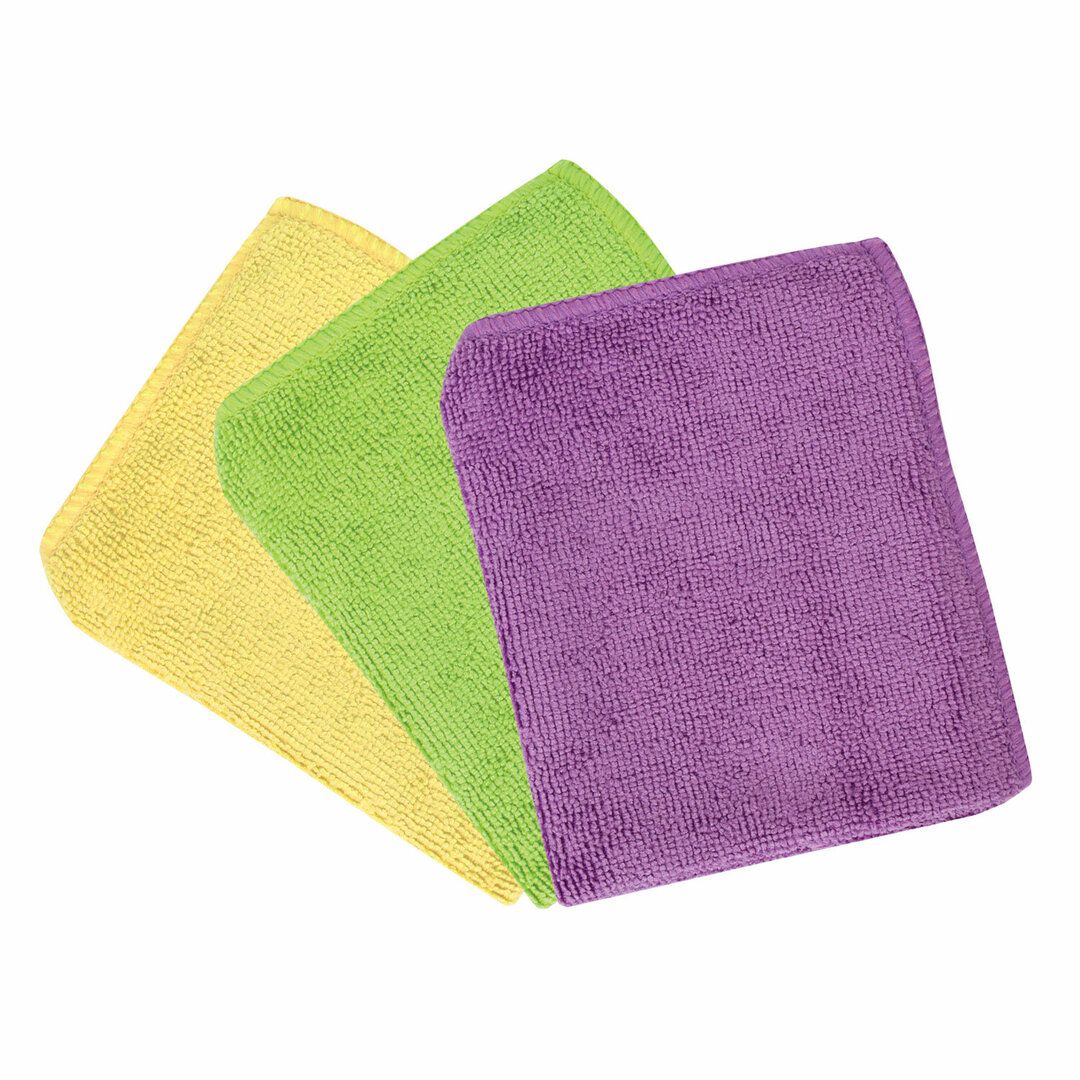 Салфетки из микрофибры Любаша "Плюс", универсальные, размер 30*30 см, ассорти, 3 шт. / Салфетки хозяйственные №2
