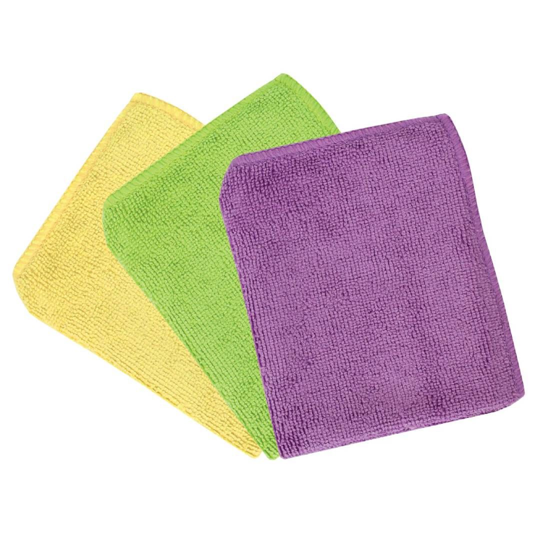 Салфетки из микрофибры Любаша "Плюс", универсальные, размер 30*30 см, ассорти, 3 шт. / Салфетки хозяйственные №2