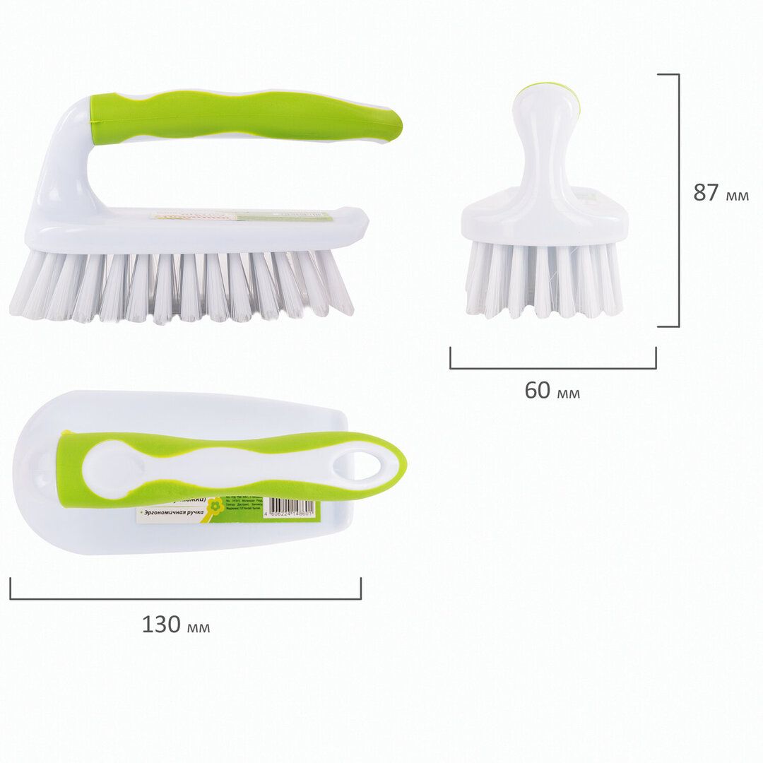 Щетка утюжок Любаша, пластик, 85*65*150 мм, белая/зеленая / Веники, щетки, совки №2 oe.kz Щетка утюжок Любаша, пластик, 85*65*150 мм, белая/зеленая / Веники, щетки, совки №2