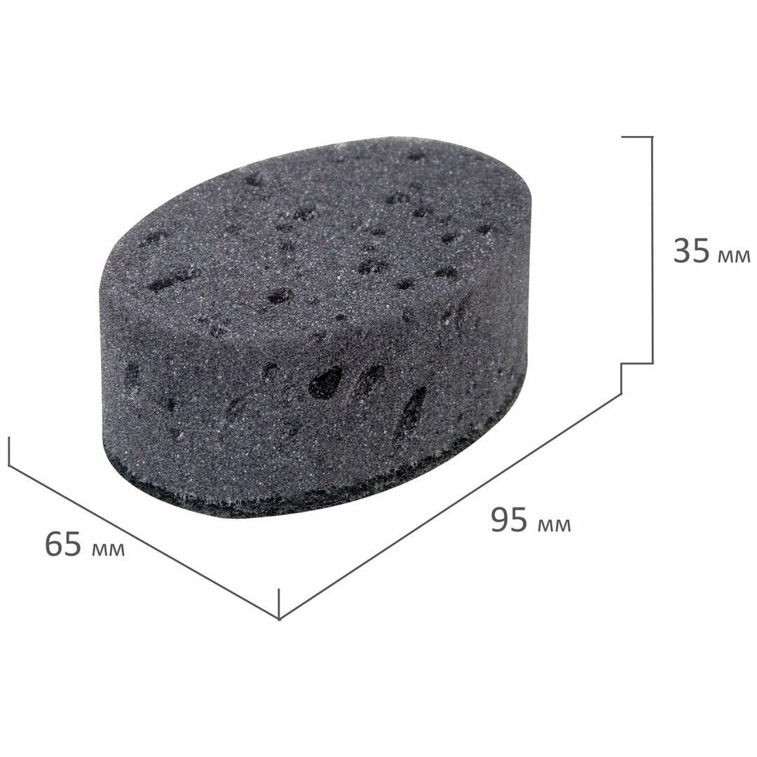 Губки для мытья посуды Laima "Oval Black", поролон с абразивным слоем, в комплекте 6 шт. / Губки хозяйственные №3