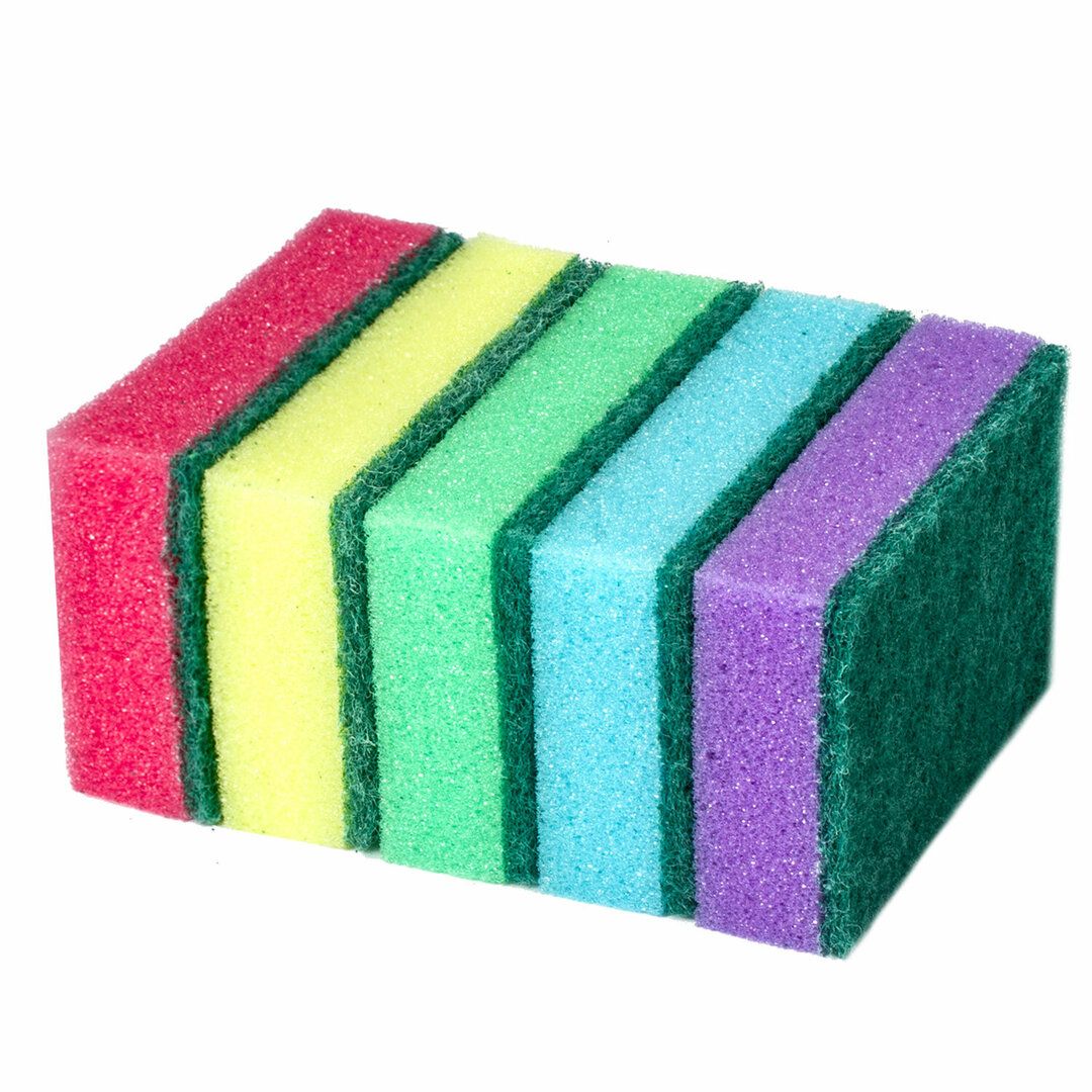 Губки для мытья посуды Laima "Maxi", поролон с абразивным слоем, в комплекте 5 шт. / Губки хозяйственные №2