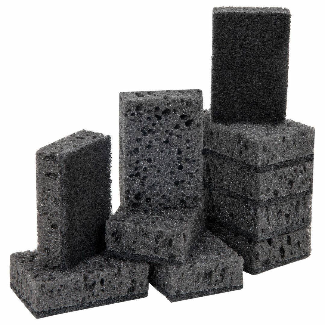 Губки для мытья посуды Laima "Square Black", поролон с абразивным слоем, в комплекте 10 шт. / Губки хозяйственные №2