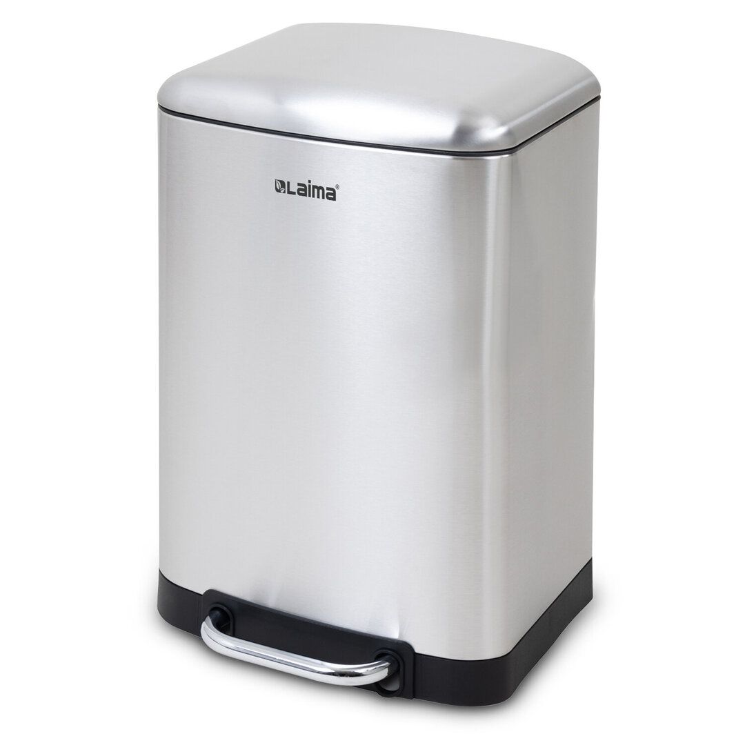 Қоқысқа арналған шелек-контейнер Laima, 20 л, басқышпен, дөңгелек, металл, қара / Қоқыс контейнерлері мен шелектері oe.kz Қоқысқа арналған шелек-контейнер Laima, 20 л, басқышпен, дөңгелек, металл, қара / Қоқыс контейнерлері мен шелектері