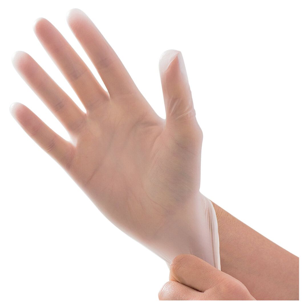 Перчатки виниловые Aviora, размер L, прозрачные, 100 шт/упак / Медицинские перчатки №2