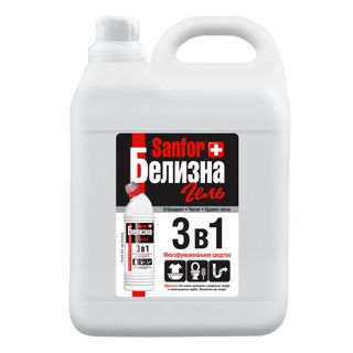 Чистящая Белизна гель Sanfor "3 в 1" с хлором, 5000 мл / Пятновыводители, отбеливатели
