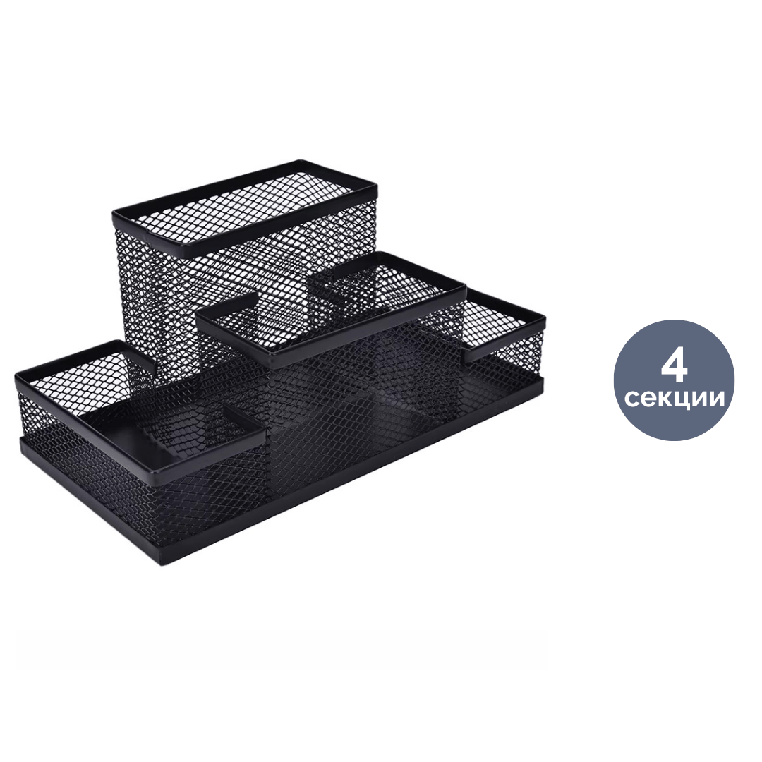 Үстел салғышы Brauberg, 105*220*110 мм, металл, 9 секция, қара / Тіреуіштер толтырғышсыз