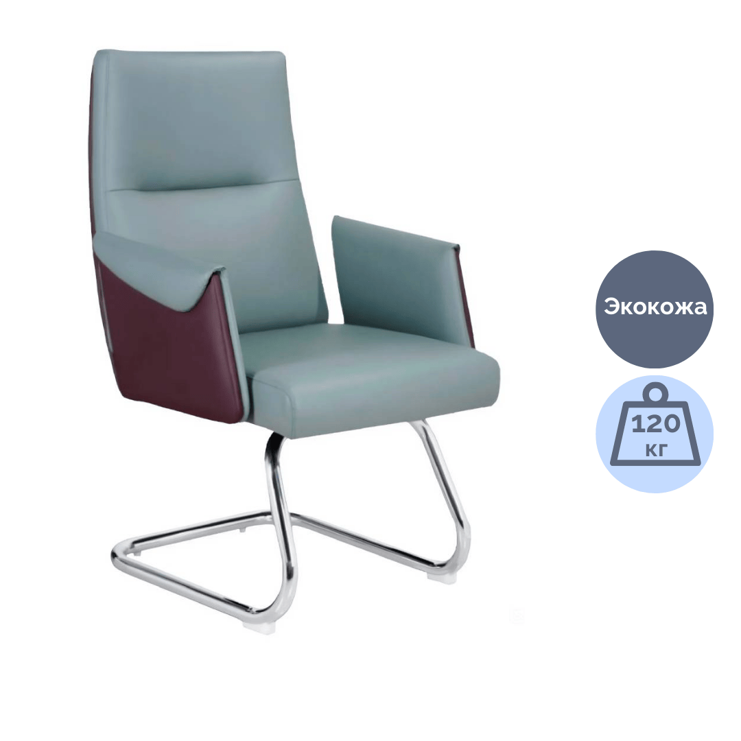 Кресло Volson Сapital M "90045B", экокожа, серо-голубой / Стулья