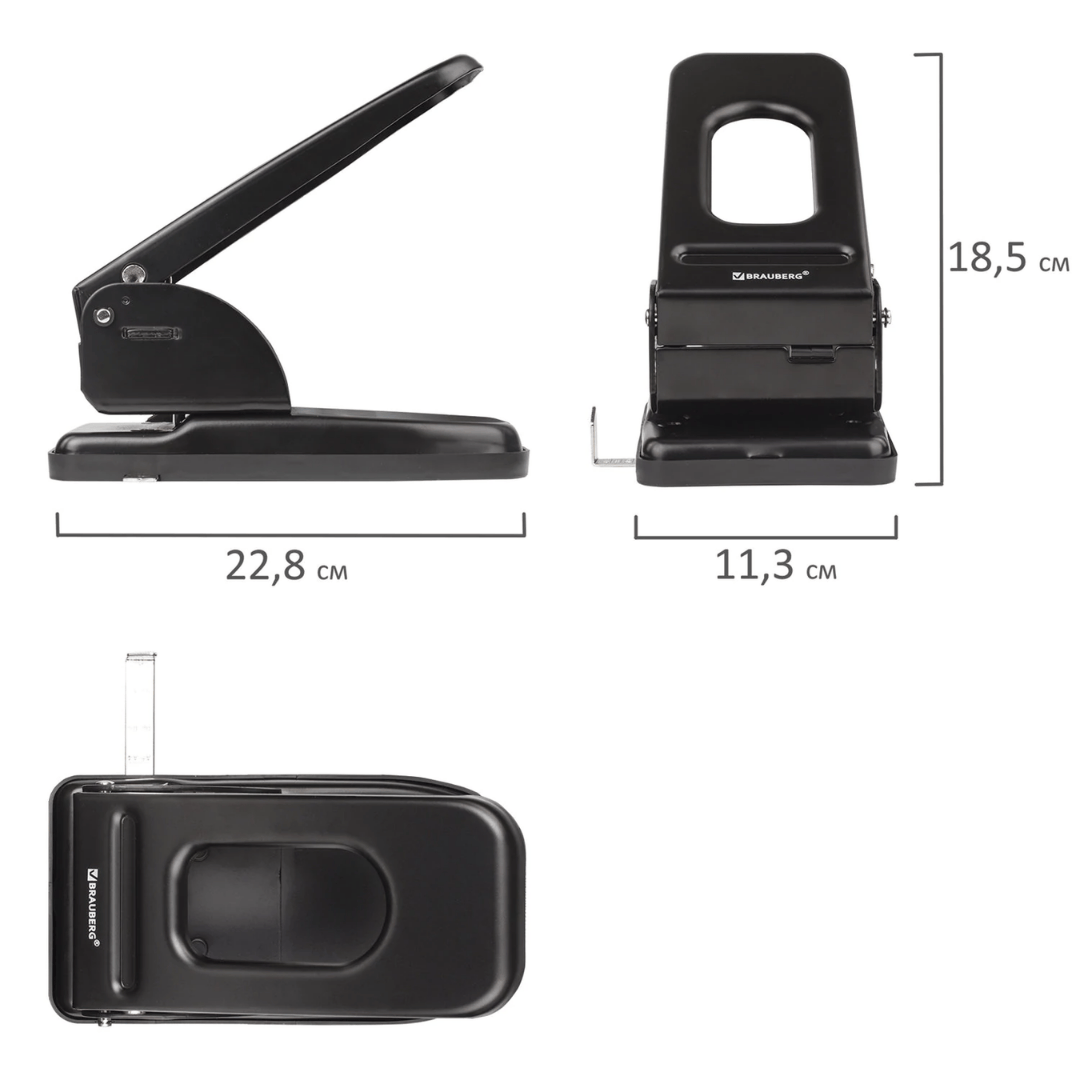 Тескіш Brauberg "SX-40", ұстау 40 параққа дейін, металл/пластик, қара / 300 параққа дейінгі тескіштер №3