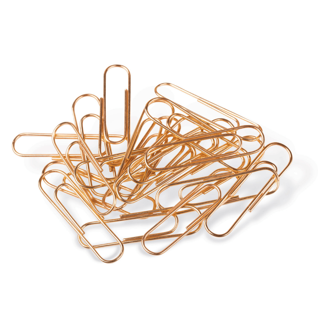 Скрепки канцелярские Brauberg, 28 мм, 100 шт., золотистые / Скрепки канцелярские №2