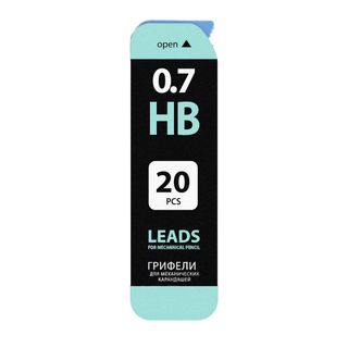 Механикалық қарындашқа арналған грифель Berlingo, 0,5 мм, HB, 12 дана, корпусы ассорти / Механикалық қарындаштар