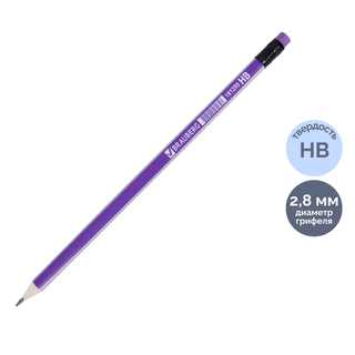 Қара графитті қарындаш Brauberg "Pastel" HB, пластик, үшкірленген, өшіргішпен, ассорти / Қара графитті қарындаштар