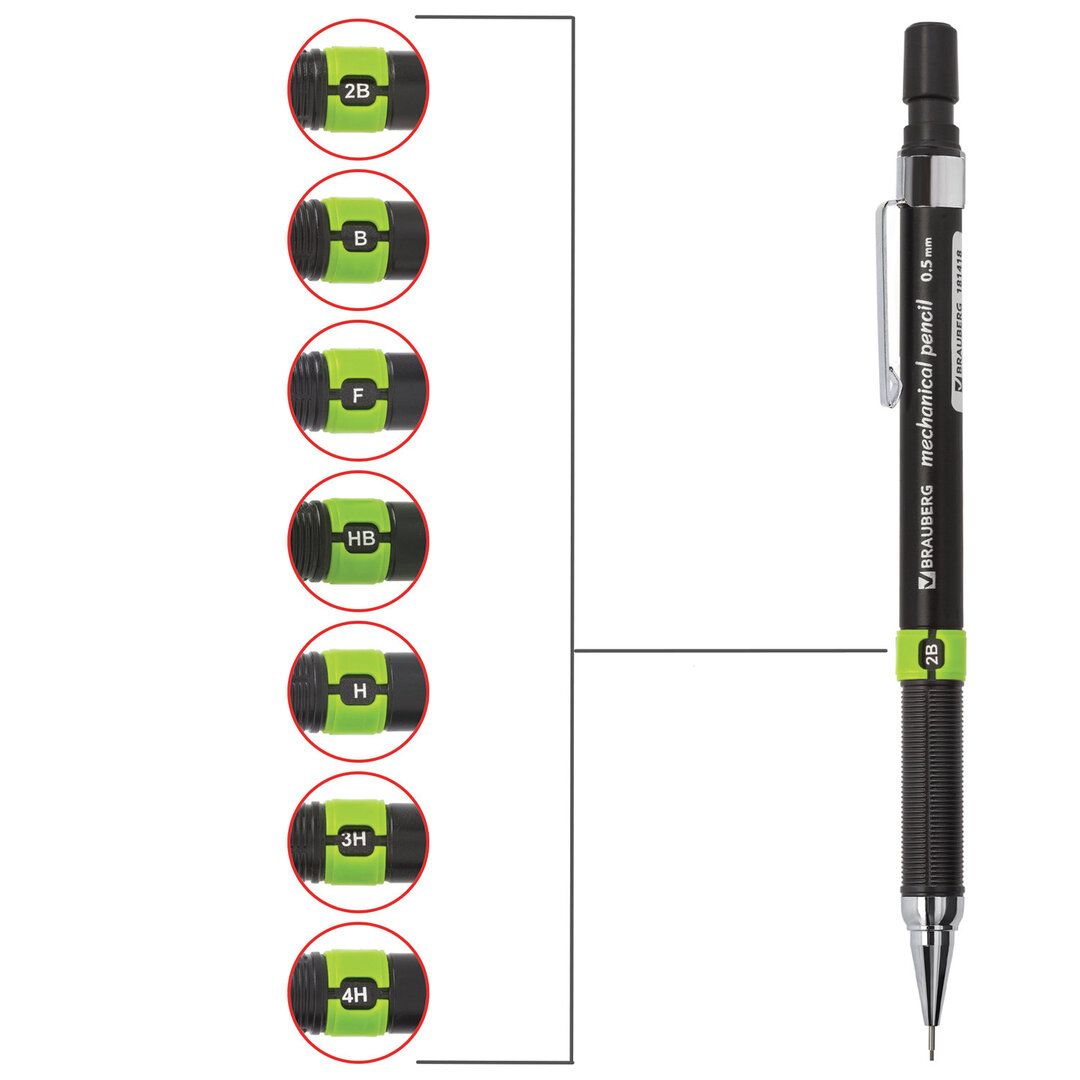 Механикалық қарындаш Berlingo "Doubleblack", 0,5 мм, HB, өшіргішпен, ассорти / Механикалық қарындаштар №2 oe.kz Механикалық қарындаш Berlingo "Doubleblack", 0,5 мм, HB, өшіргішпен, ассорти / Механикалық қарындаштар №2