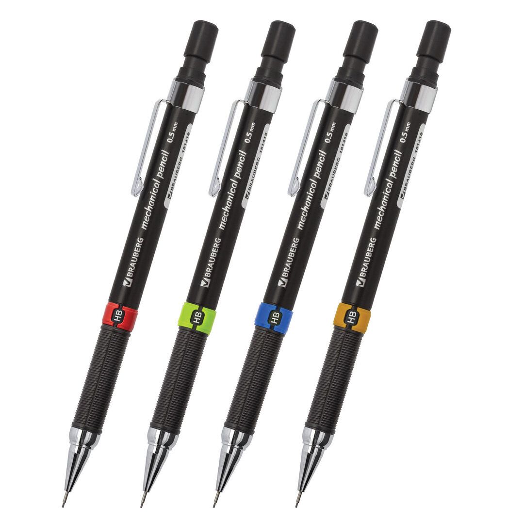 Механикалық қарындаш Berlingo "Doubleblack", 0,5 мм, HB, өшіргішпен, ассорти / Механикалық қарындаштар №2