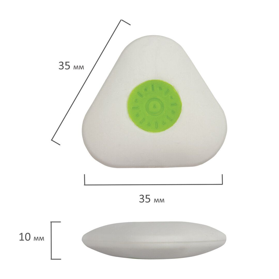 Ластик Staff "College" PE-068, треугольный, 35*35*10 мм, белый, цена за штуку / Ластики №2