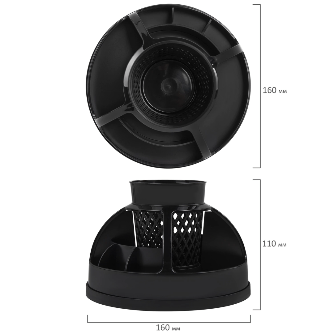 Настольная подставка Staff "Attraction", 160*160*110 мм, вращающаяся, 9 секций, черная / Подставки без наполнения №3