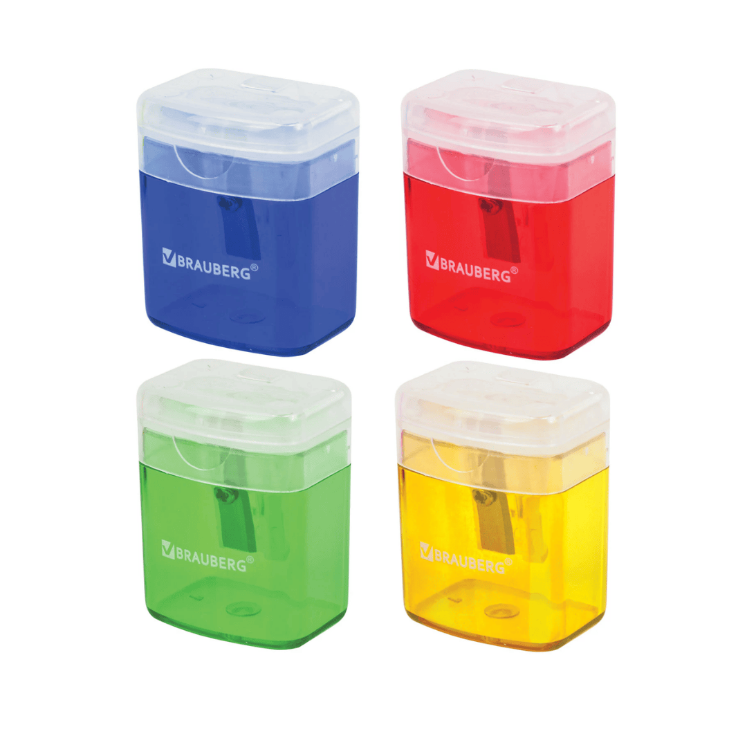 Точилка Brauberg "OfficeBox", с контейнером, с одним отверстием, ассорти, цена за штуку / Точилки oe.kz Точилка Brauberg "OfficeBox", с контейнером, с одним отверстием, ассорти, цена за штуку / Точилки