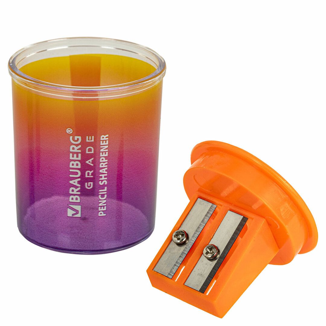 Точилка Brauberg "Grade", с контейнером, с двумя отверстиями, ассорти, цена за штуку / Точилки №3 oe.kz Точилка Brauberg "Grade", с контейнером, с двумя отверстиями, ассорти, цена за штуку / Точилки №3