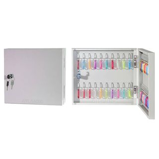 Ключница Atlantis Key-40 на 40 ключей, 300*355*59 мм, с брелоками, серебристая / Шкафчики для ключей, брелоки