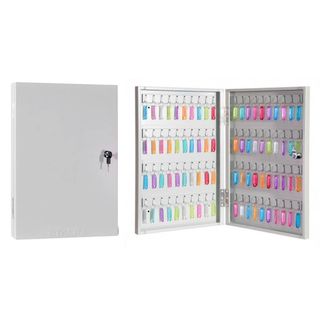 Ключница Atlantis Key-80 на 80 ключей, 500*355*59 мм, с брелоками, серебристая / Шкафчики для ключей, брелоки