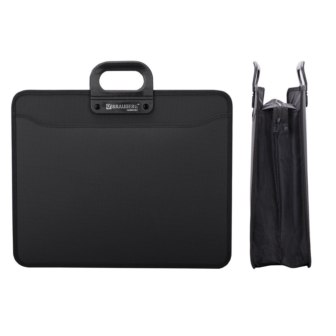 Папка-портфель Brauberg, А3 формата, 3 отделения, черная / Портфели с отделениями №3