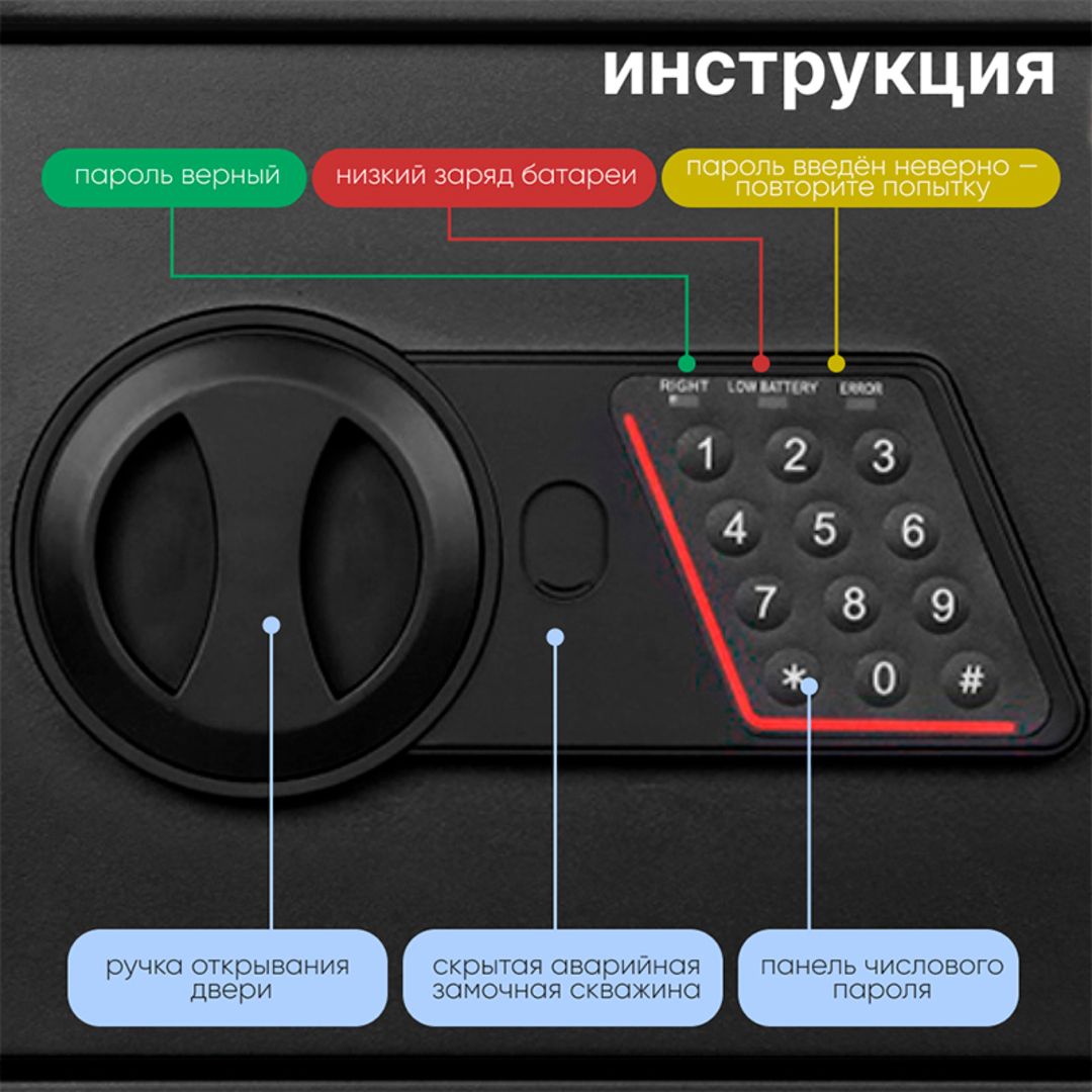 Сейф Kuvert "20ELB", электронный код + ключ, 310*200*200 мм, 4 кг, черный / Сейфы №3 oe.kz Сейф Kuvert "20ELB", электронный код + ключ, 310*200*200 мм, 4 кг, черный / Сейфы №3