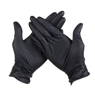 Перчатки виниловые Mediok, неопудренные, размер M, черные, 50 пар/упак / Медицинские перчатки