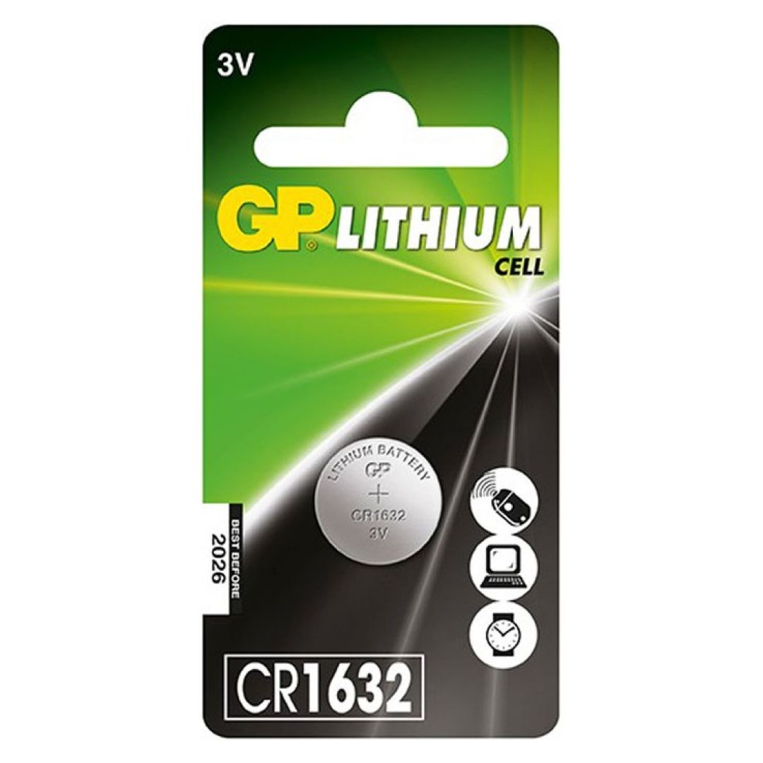 Батарейка GP Lithium дисковая CR1632, 3.0V, литиевая, 1 шт., цена за штуку