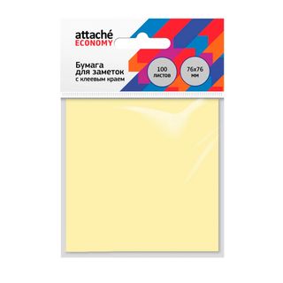 Блок самоклеящийся 76*76 мм, Attache "Economy", желтый, 100 листов / Блоки самоклеящиеся oe.kz Блок самоклеящийся 76*76 мм, Attache "Economy", желтый, 100 листов / Блоки самоклеящиеся