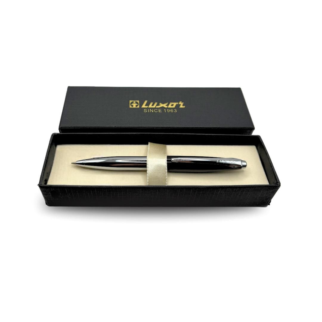 Ручка шариковая Luxor "Alps", 0,7 мм, корпус черный с серебристым, синяя / Ручки премиум-класса №2 oe.kz Ручка шариковая Luxor "Alps", 0,7 мм, корпус черный с серебристым, синяя / Ручки премиум-класса №2