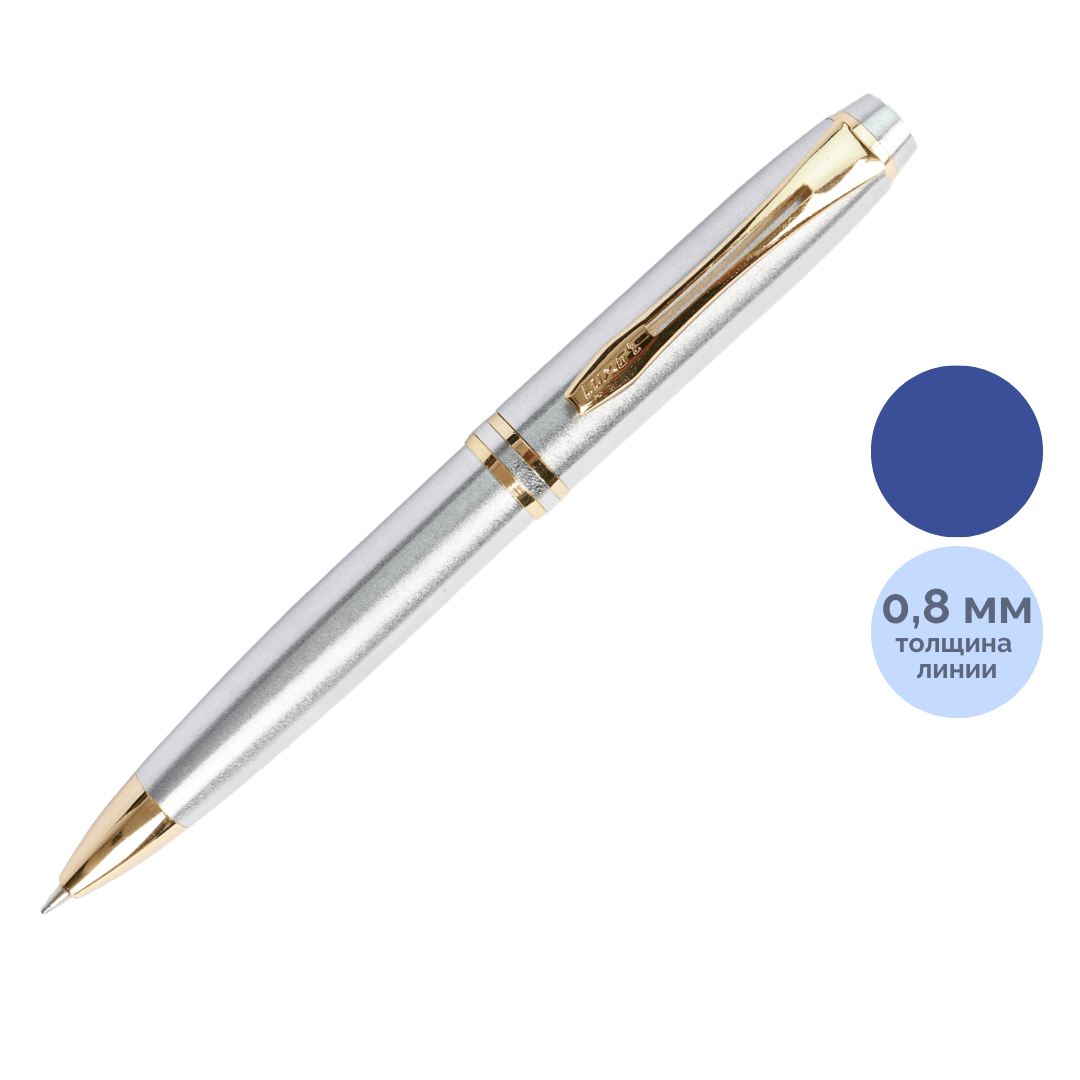 Ручка шариковая Luxor "Trident", 0,8 мм, корпус серебристый, синяя / Ручки премиум-класса oe.kz Ручка шариковая Luxor "Trident", 0,8 мм, корпус серебристый, синяя / Ручки премиум-класса