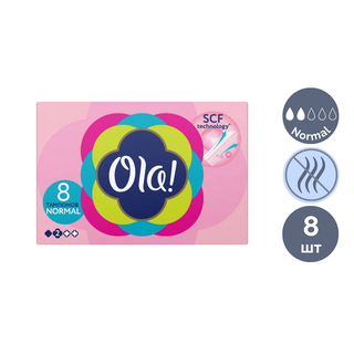 Тампоны Ola! "Normal ", без аппликатора, 2 капли, 8 шт/упак / Женские гигиенические средства oe.kz Тампоны Ola! "Normal ", без аппликатора, 2 капли, 8 шт/упак / Женские гигиенические средства