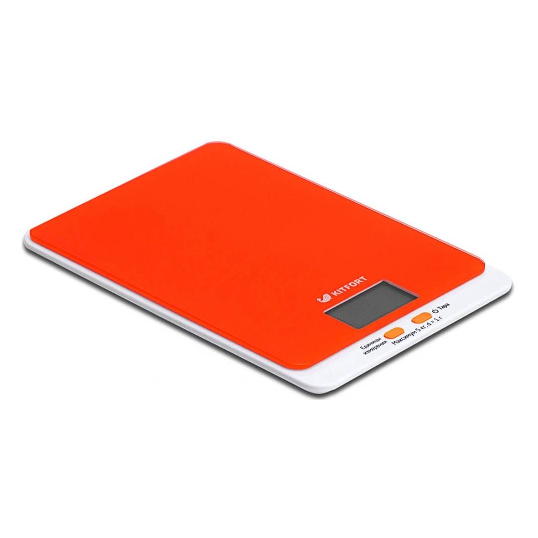 Весы кухонные Kitfort KT-803-5, электронные, стекло, до 5 кг, оранжевые / Оборудование для кухни	 №2