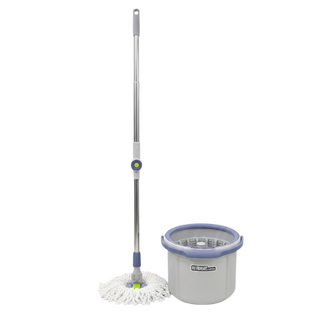 Комплект для уборки, ведро с отжимом + швабра, серо-голубое / Швабры и комплекты