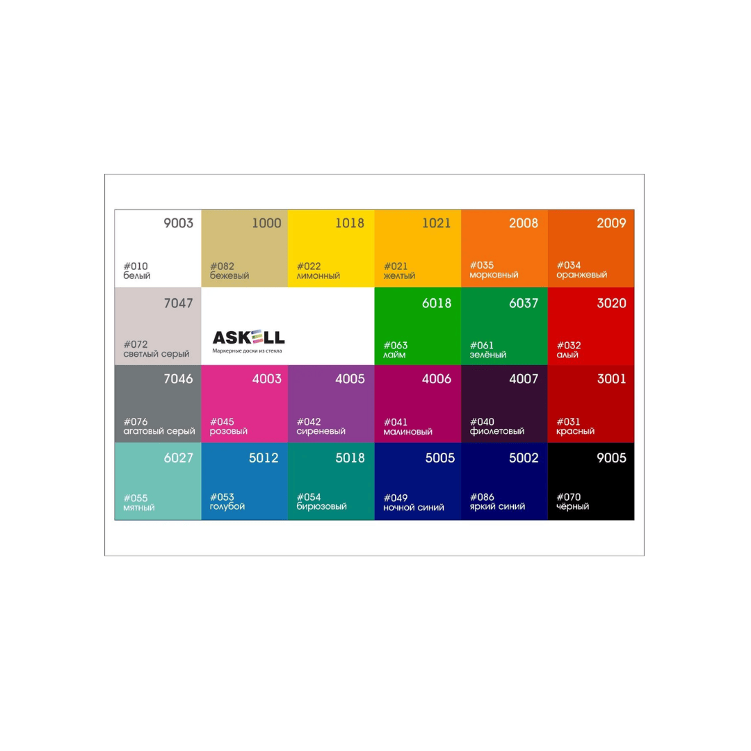 Доска стекло-маркерная Askell, 60*90 см, настенная, c внутренними креплениями, цвет в ассортименте / Магнитно-маркерные доски №2