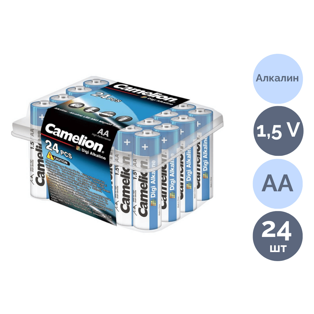 Батарейки Camelion Digi Alkaline LR6-PB24DG, 1.5V, 24 шт./уп, цена за упаковку / Батарейки №3
