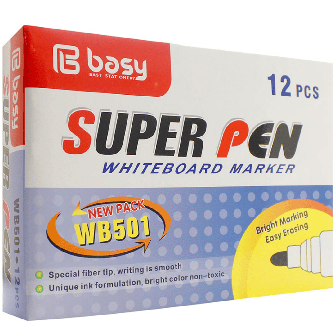 Маркер для доски Basy "WB501", пулевидный наконечник, черный, цена за штуку / Маркеры для досок №3