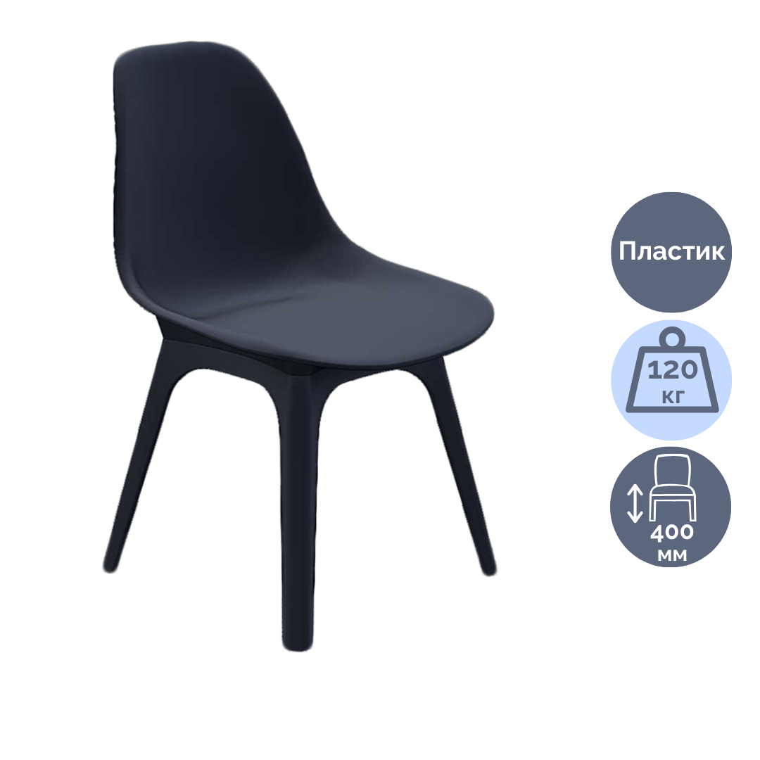 Стул ИМС, пластик, черный / Стулья