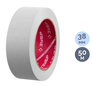 Клейкая лента малярная Зубр, ширина ленты 38 мм, длина намотки 50 м, белая / Упаковочные и малярные ленты