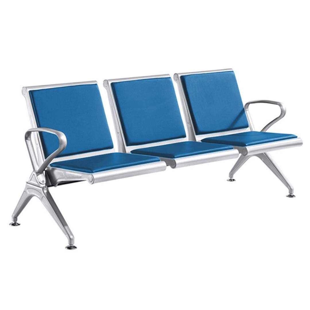 Скамья для зала ожидания "СT-3М", трехместная, с подлокотниками, сталь, ассорти / Стулья №2