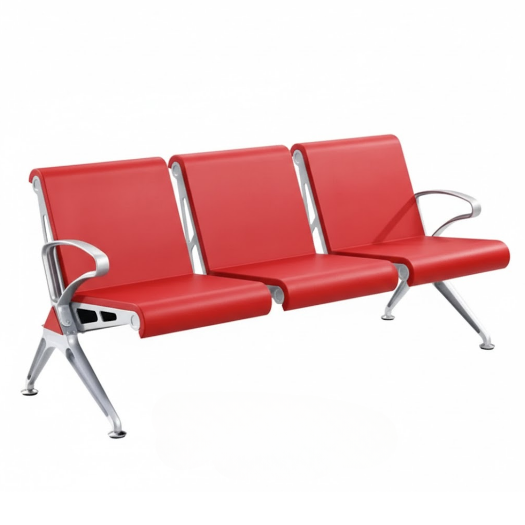 Скамья для зала ожидания "СT-3 Поли", трехместная, с подлокотниками, сталь, ассорти / Стулья №2