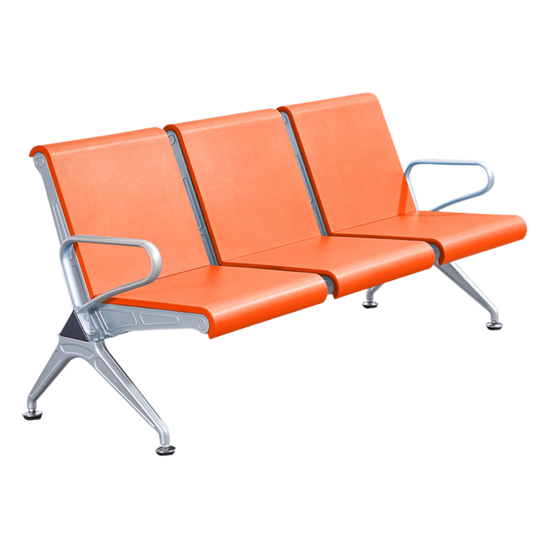 Скамья для зала ожидания "СT-3 Поли", трехместная, с подлокотниками, сталь, ассорти / Стулья №3