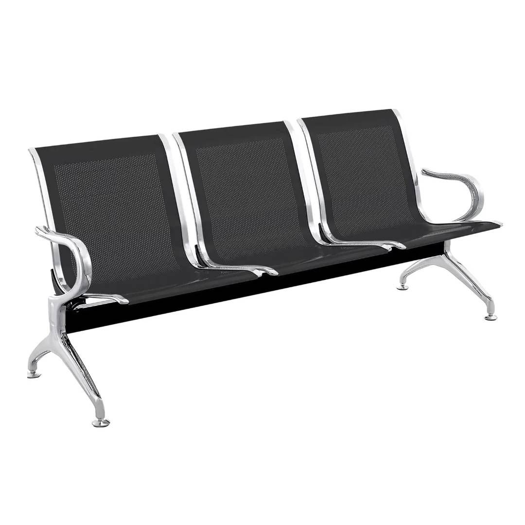 Скамья для зала ожидания T-3 ПЦ/Y", трехместная, с подлокотниками, хром, ассорти / Стулья