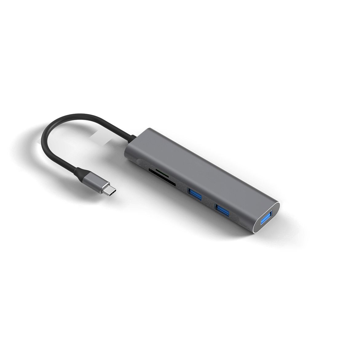 Мультифункциональный адаптер X-Game XGH-501, 3xUSB 3.0, 1xSD, 1xTF, алюминий, серый / Веб-камеры