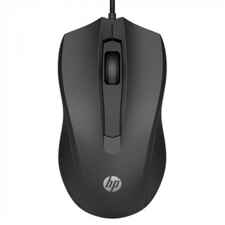 Мышь проводная оптическая HP 100, 3 кнопки, 1600 dpi, USB, черная / Мыши проводные