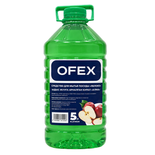 Средство для мытья посуды Ofex "Platinum Яблоко", 5000 мл / Средства для мытья посуды oe.kz Средство для мытья посуды Ofex "Platinum Яблоко", 5000 мл / Средства для мытья посуды
