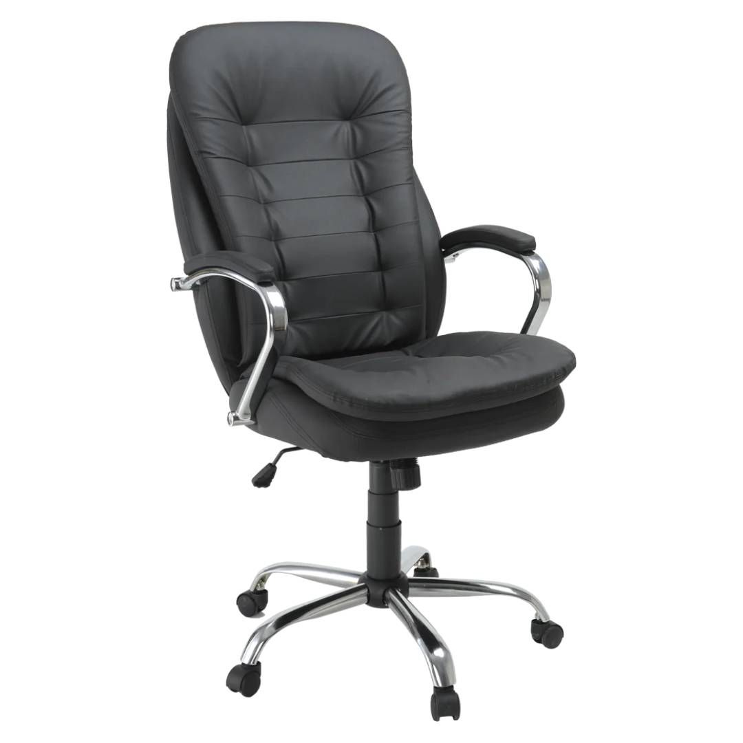 Кресло для руководителя Пилот Люкс, экокожа, черное / Кресла для руководителей