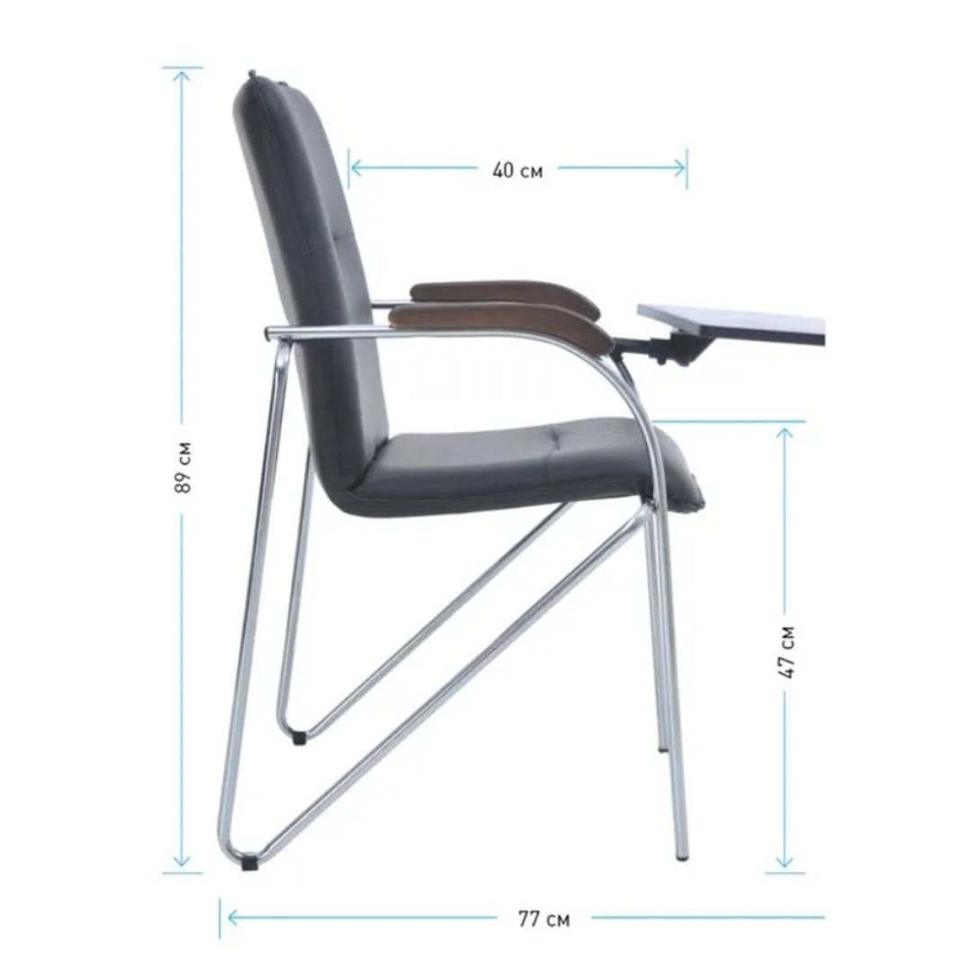 Стул для посетителей "Самба СТ", с откидным столиком, экокожа, черный / Стулья №2 oe.kz Стул для посетителей "Самба СТ", с откидным столиком, экокожа, черный / Стулья №2
