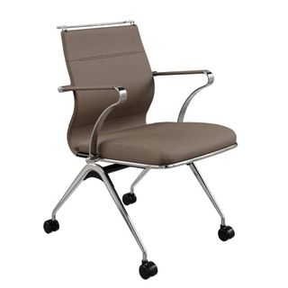 Стул для посетителей Ergolife Sit Well "M4-192K", на колесиках, экокожа, бежевый / Стулья