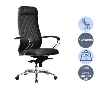 Кресло для руководителя Samurai KL-1.04 "Infinity Easy Clean М-edition", экокожа, черное / Кресла для руководителей