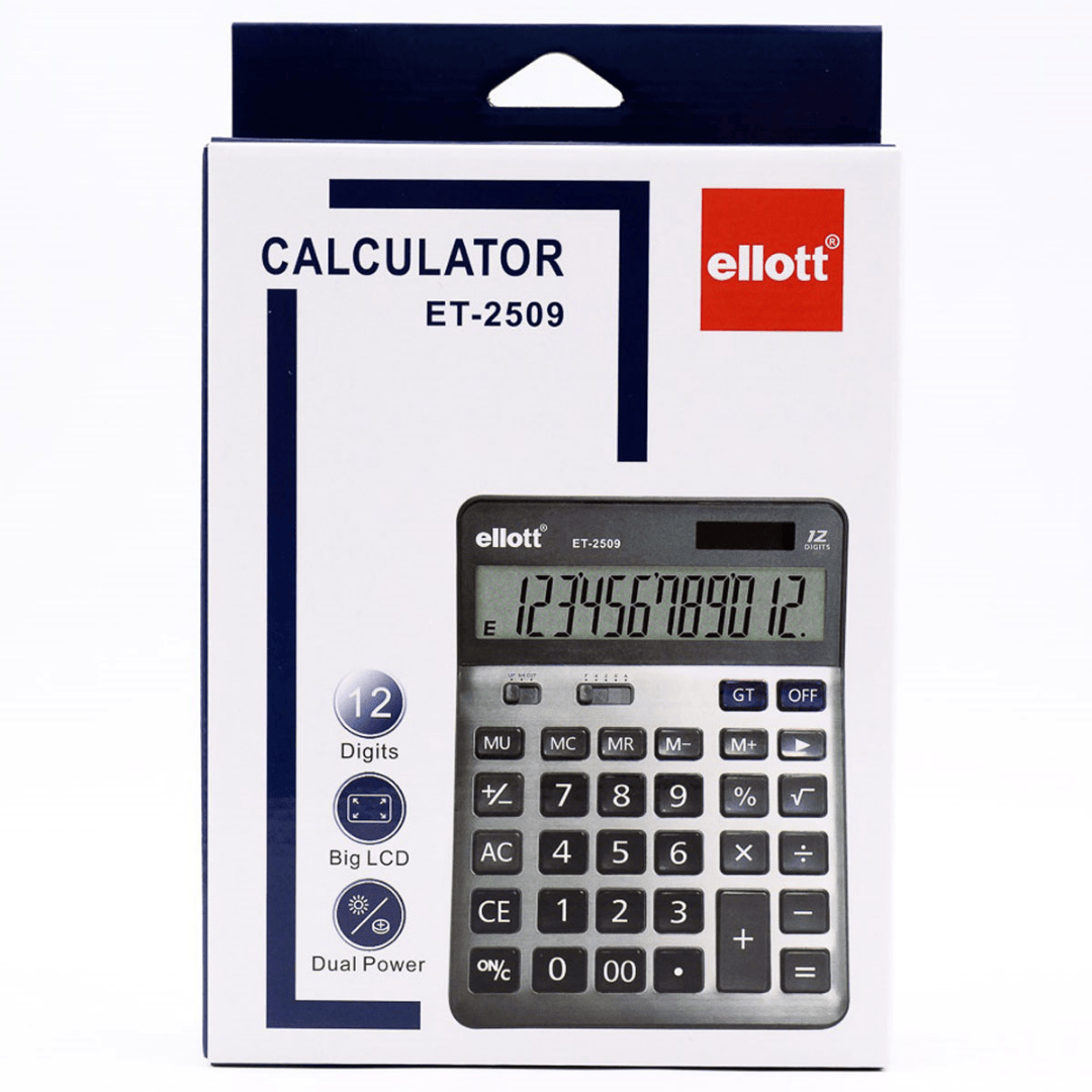 Калькулятор настольный Ellot "ET-2509", 12 разрядов, серый / Калькуляторы настольные №2
